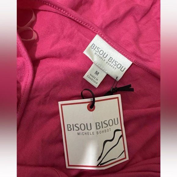 NWT Bisou Bisou Women's Sz M Sweater Pullover  Fuchsia Pink Long Dolman Sleeves - Picture 7 of 10